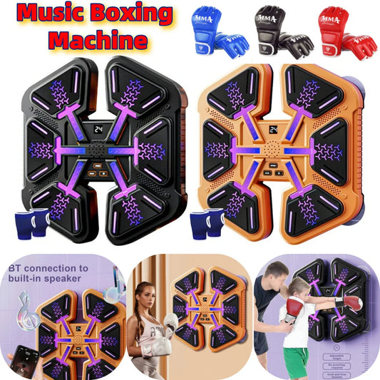 Music Boxing Machine Indoor Boxing Trainer Adjustable Speed Smart Bluetooth-Compatible Boxing Machine Wall-Mounted for Home Gym