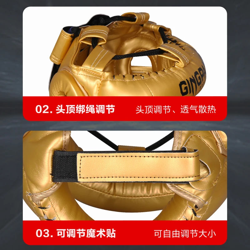 Boxing Headgear for Men Women Muay Thai MMA KickBoxing Safety Head Guard Sparring Closed Type Head gear with Full Face Coverage