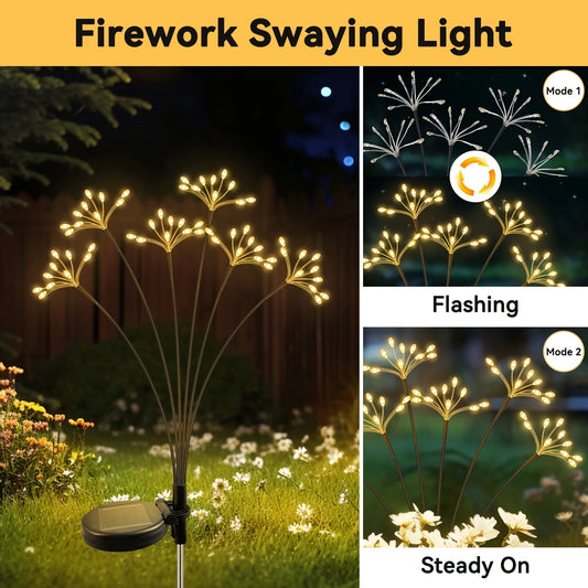 Solar Garden Lights Waterproof Solar Swaying Fairy Light Outdoor Waterproof Lamp for Yard Patio Walkway Wedding Christmas Decor