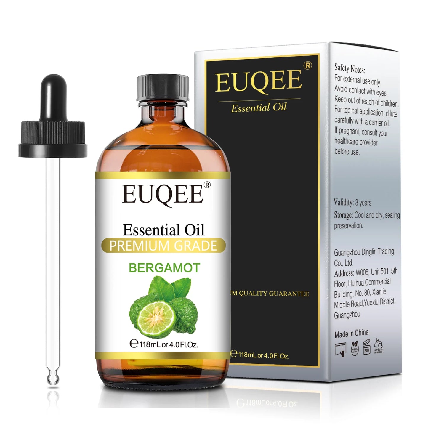 EUQEE 118ml (4 fl. oz) Pure Essential Oil-Sweet Orange Bergamot Cinnamon Lavender Tea tree Premium Aromatherapy Oil for Diffuser