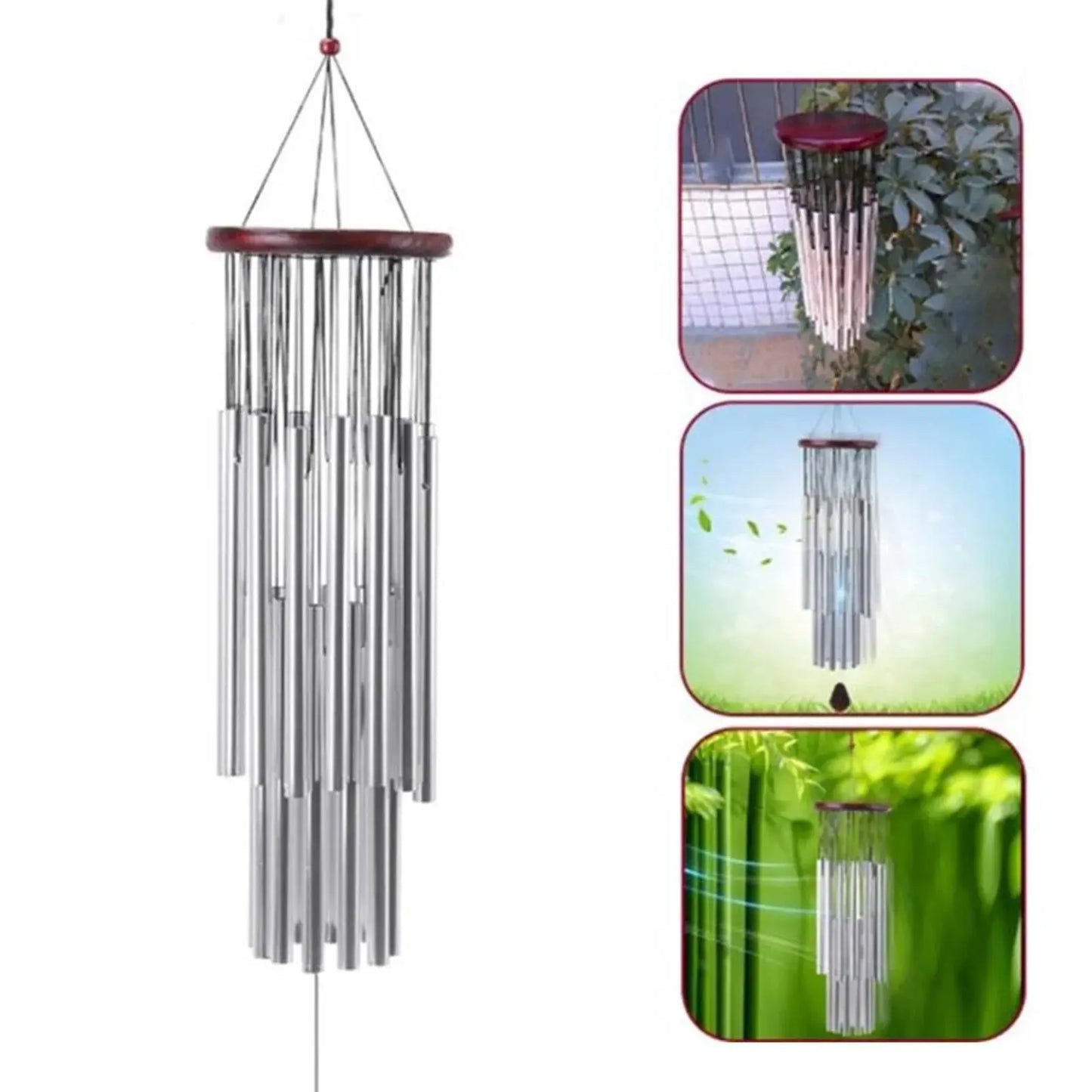 27 Tubes Handmade Wind Chimes Outdoor - Concert Pitch Tuned for Deep Soothing Sounds, Hummingbird Design Large Wind Bell for Gar