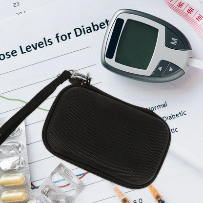 Eva Velvet Glucose Bag With Wrist Strap Blood Glucose Monitor Storage Box Insulin Pen Carrying Case Diabetes Glucose Meter Case