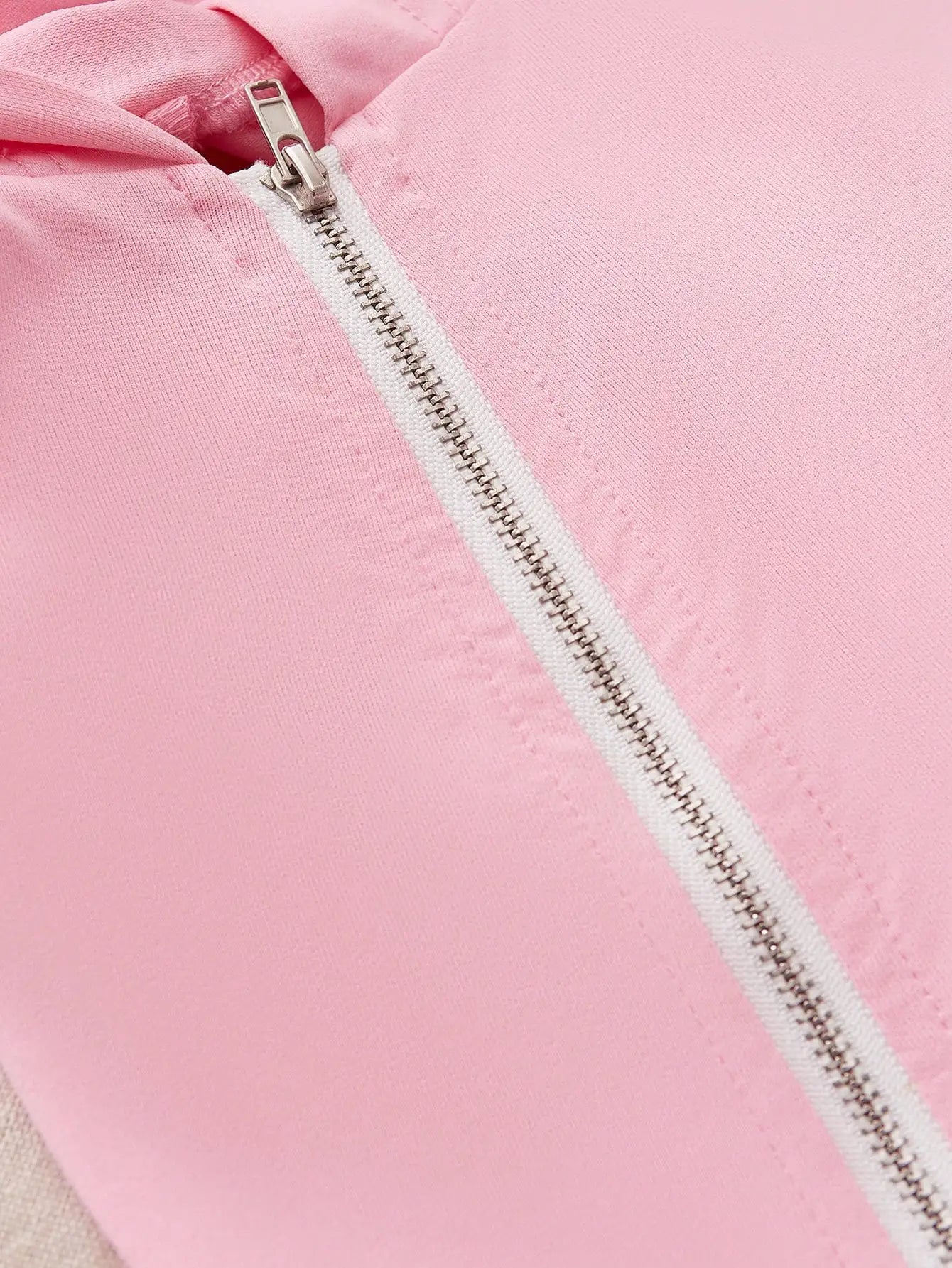 Women's Pink Zipper Hoodie and Sweatpants Set