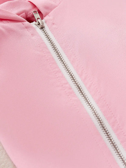 Women's Pink Zipper Hoodie and Sweatpants Set