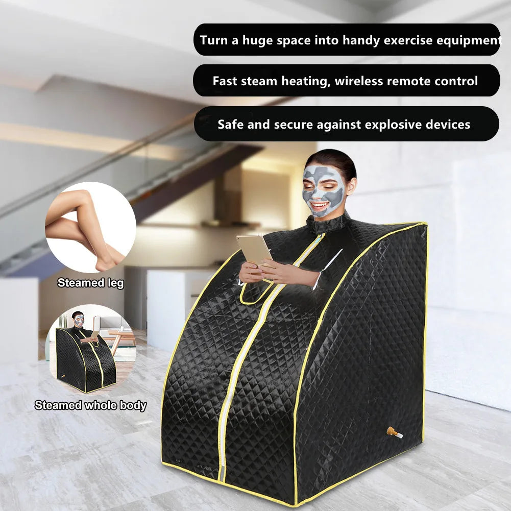 Portable Sauna Household Steam Room Beneficial Skin 3.0L Steamer Slimming Bath SPA Health Simple Joint Steel Frame