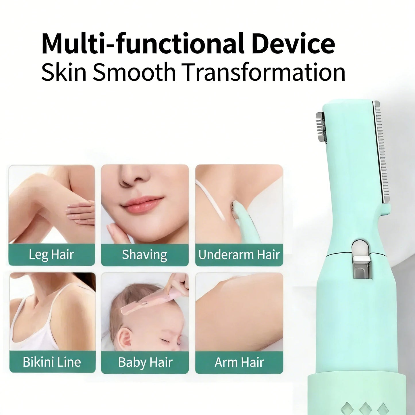 Electric Eyebrow Trimmer Razor Brow Shaping Portable Shaving with Duals Cutter Head Design Washable Hair Trimmer Razor Tools