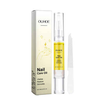 Nail Repair Serum Pen Cuticle Care Treatment for Brittle Nails Growth Strengthener Daily Nail Moisturizer Portable Kit with File