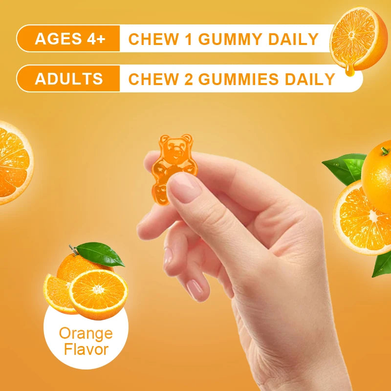 Mulittea Vitamin C with Zinc Gummies For Antioxidant Whitening Collagen Improve Immunity Skin healthDaily nutritional supplement