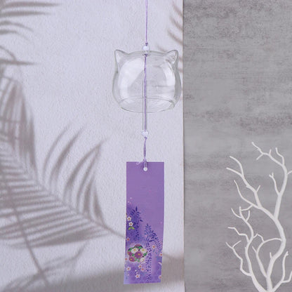 1Pcs Transparent Glass Wind Chimes WIndows Wind Bell Hanging Outdoor Garden Decor Garden Chimes Japanese Room Decor DIY Crafts