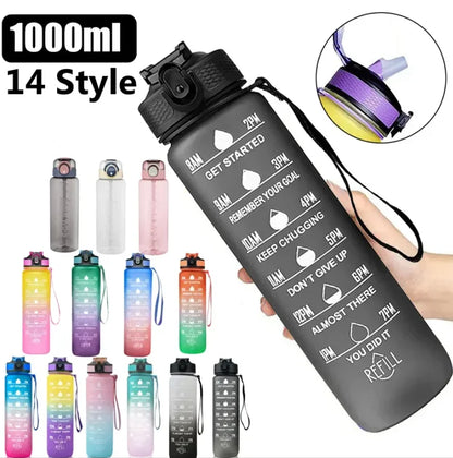 1 Liter Water Bottle Motivational Sport Water Bottle Leakproof Drinking Bottles Outdoor Travel Gym Fitness Jugs For Kitchen