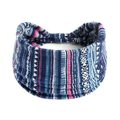 Boho Headbands Wide Knot Hair Scarf Floral Print Hairband Stretch Turban Headwrap Cotton Head Band Fashion Accessories for Women