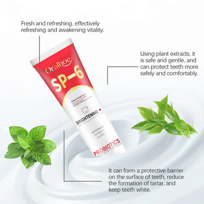 OralHoe Probiotic Whitening Toothpaste For Gentle Gum Care Teeth Stain Removal Fresh Sensitive Teeth Relief Daily Oral