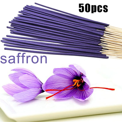 Wholesale 8.66-Inch Saffron Incense Sticks, Made of Natural Incense Powder, Purple Saffron Scent, Essential for Home Air Purification, Premium Selected Saffron Bamboo Stick Incense