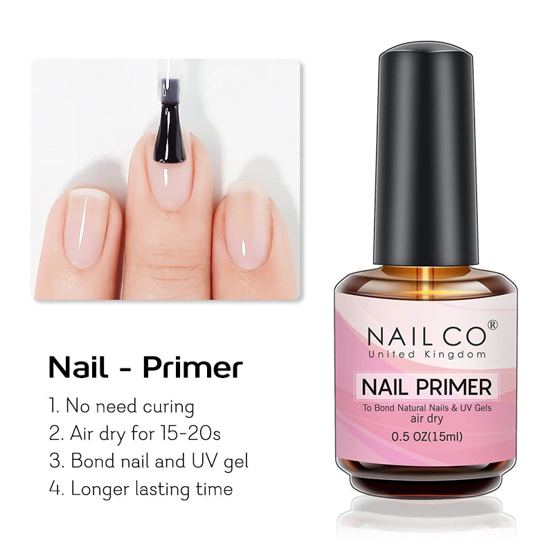 NAILCO 15ml Air Quick Dry Nail Primer Gel Nail Art Gel Lacquer Vernis Gel Desiccant Long Lasting UV Gel To Bond Natural Nails