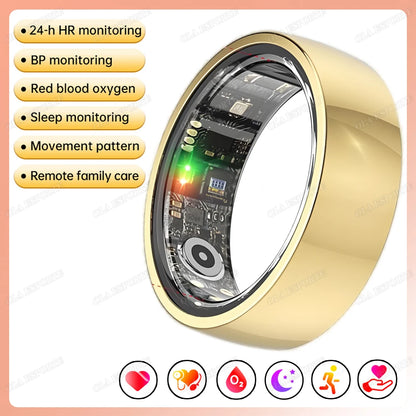 2025 New Smart Ring Heart Rate/Health Sleep Monitor Multi Sport Modes IP68 & 10ATM Waterproof Use Time 3 Days Rings Gift For Man