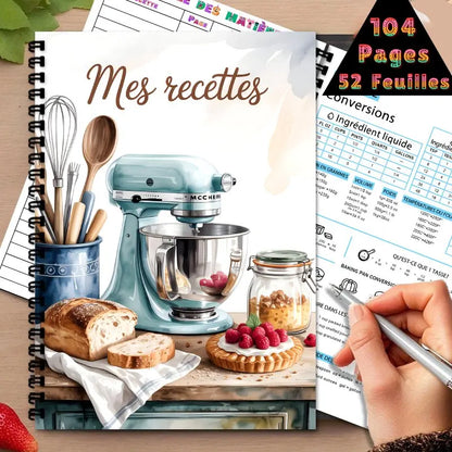 French recipe book, personal recipe book， Home cooking, food diary, illustrated diary, high-end kitchen supplies, holiday gifts