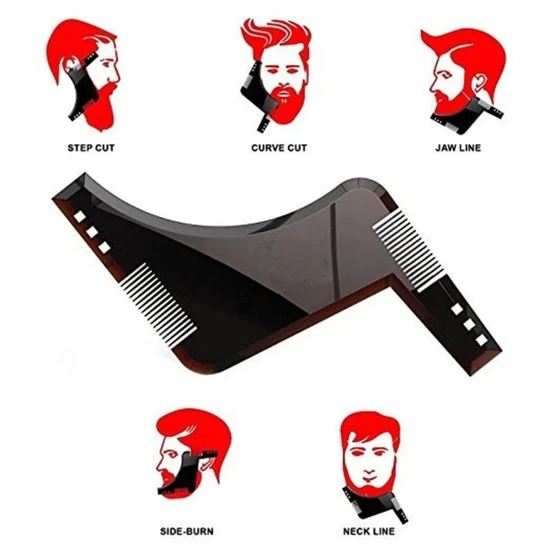 Men Beard Comb Beard Care Template Beard Brush Moustache Moulding Comb For Hair Beard Trimmer Salon Tools Barber Accessories
