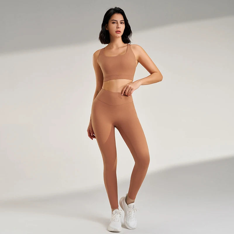Women's fitness suit yoga running two-piece set of bra underwear quick-dry bottom pants