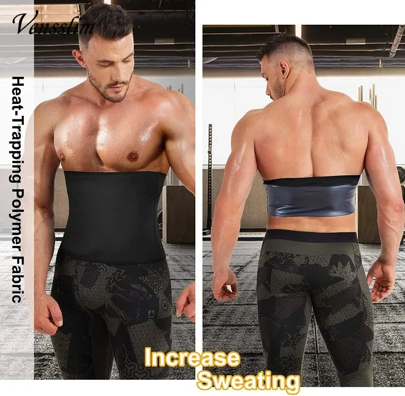 Vensslim Waist Trainer for Men Sauna Belt Slimming Belt Waist Trimmer Sweat Workout Body Shaper Fitness Faja Slim Shapewear