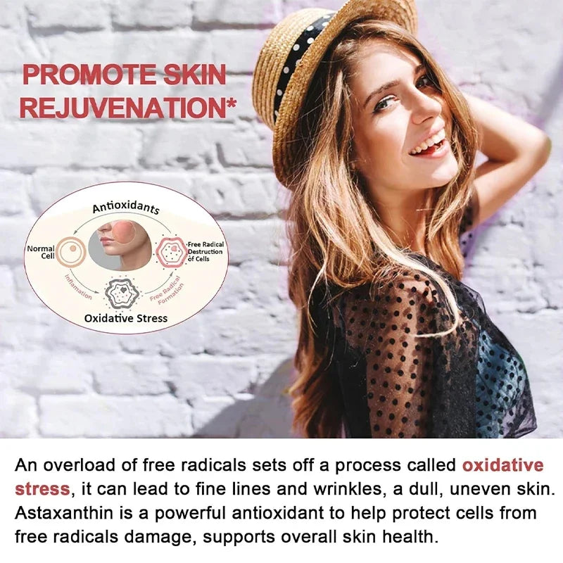 Premium Natural Astaxanthin Supplement, Support Blood Flow, Reduces Oxidative Stress & Healthy Cholesterol, Overall Vitality