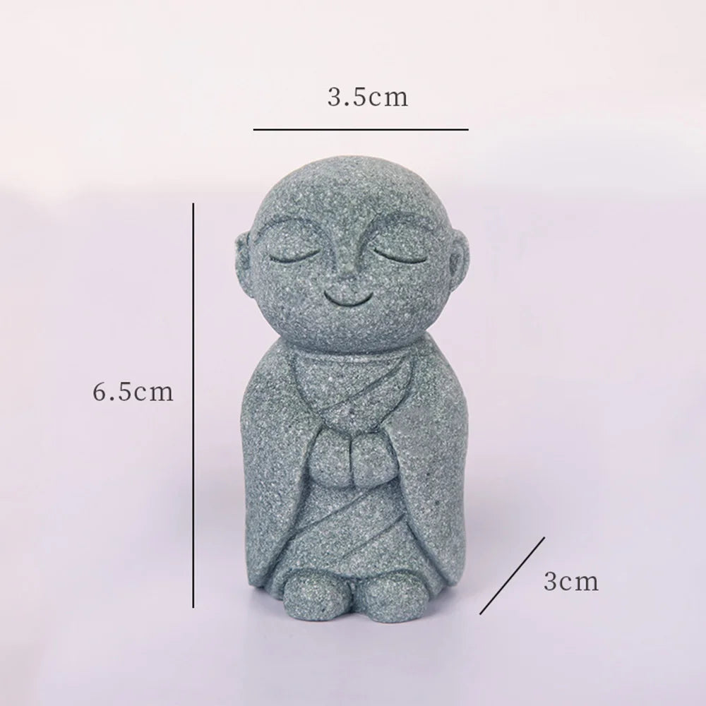 Yard Stone Statue Little Buddhist Ornament Garden Buddhist Statues Decor Suitable for Gardening Aquarium Decoration Ornament