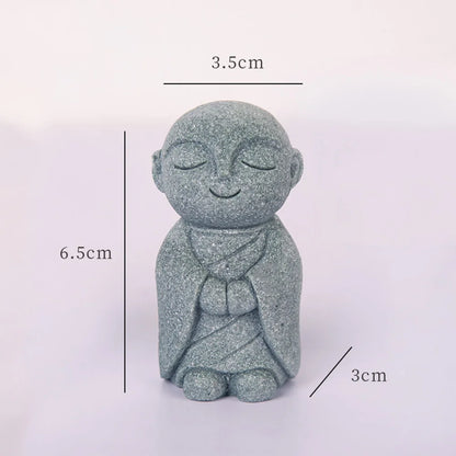 Yard Stone Statue Little Buddhist Ornament Garden Buddhist Statues Decor Suitable for Gardening Aquarium Decoration Ornament