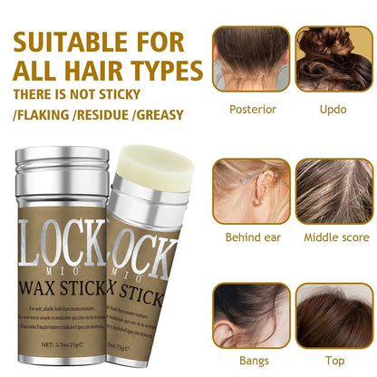 LOCKMIO Hair Wax Stick for Women and Kids Long Lasting Hold Pomade Control Broken Frizz Flyaway Styling Wax for Natural Wigs