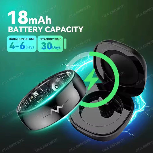 New ECG Smart Ring Heart Rate Blood Pressure Oxygen Body Temperature Sleep Monitoring Rings Waterproof Fitness Sports smartring