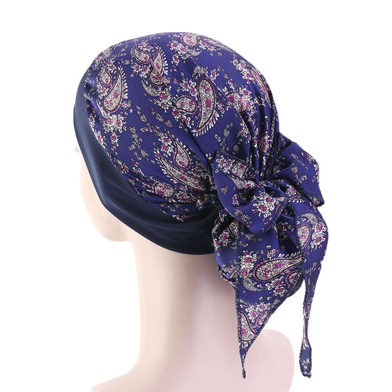 Women Cancer Head Scarf Chemo Hair Loss Hat Turban Pre-Tied Headwear Bandana New