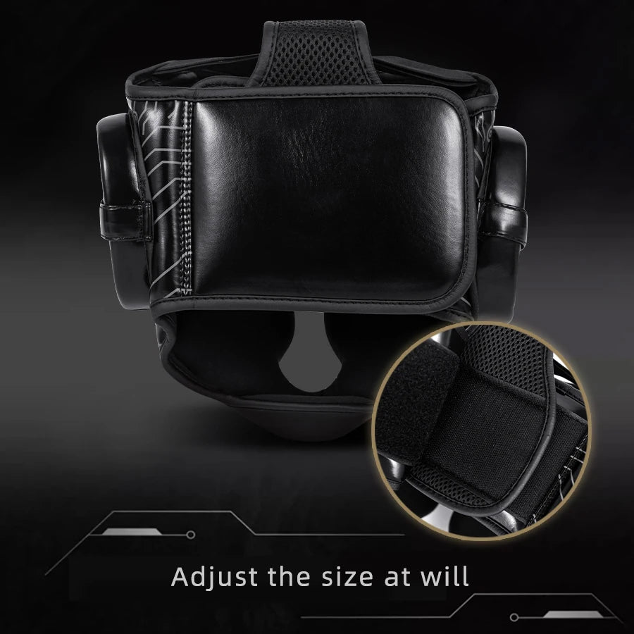 Boxing Headgear for Men Women Muay Thai MMA KickBoxing Safety Head Guard Sparring Closed Type Head gear with Full Face Coverage