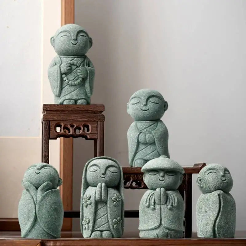 Yard Stone Statue Little Buddhist Ornament Garden Buddhist Statues Decor Suitable for Gardening Aquarium Decoration Ornament