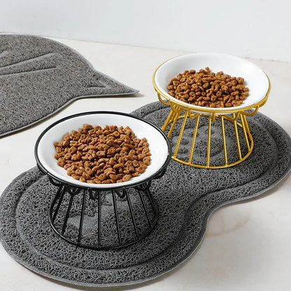 Ceramic Raised Pet Bowl Food Water Treats For Cat Stand Bowl Dogs Supplies Outdoor Feeding Drinking Accessories