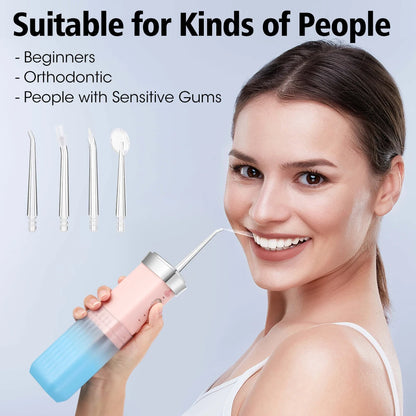 Electric Portable Oral Irrigator Cordless Water Flosser Teeth Pick for Home Travel Teeth Whitening Oral Care 1500rpm Water Jet