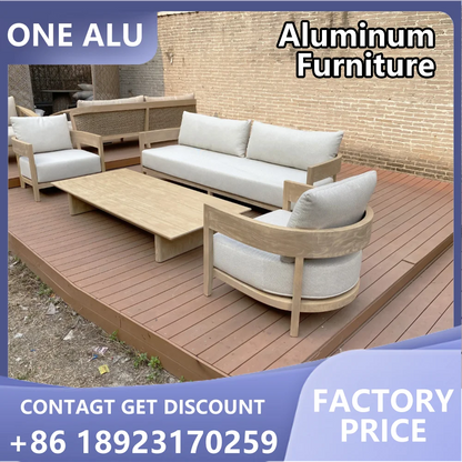 Patio Aluminum Furniture Comfortable Thick Upholstered Cushions Quick Dry StyleSofa Set for Garden Living Room Courtyard