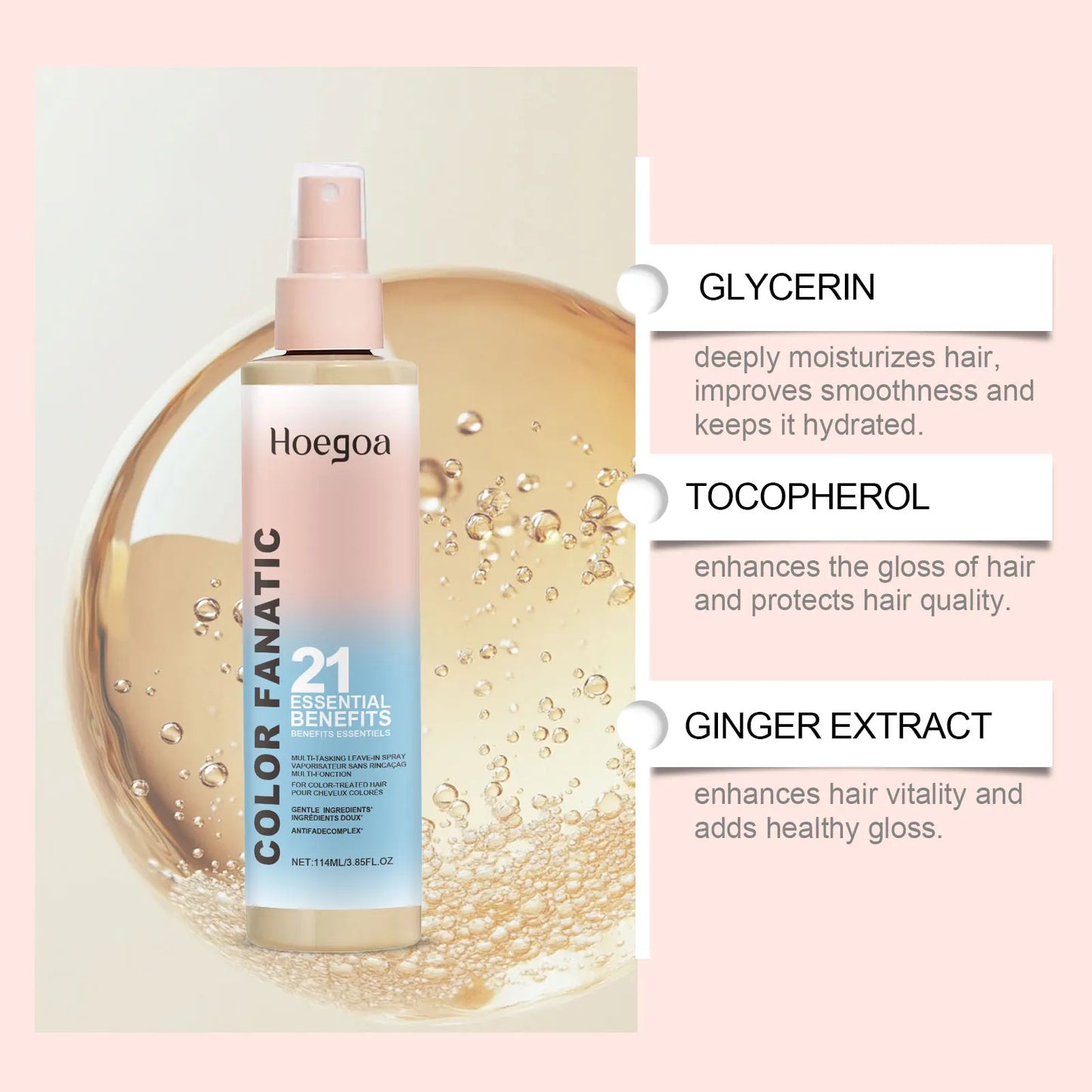 Heat Protectant Spray Protection For Color Treated Hair Thermal Protection Anti Frizz Detangling Leave In Conditioner Hair Care