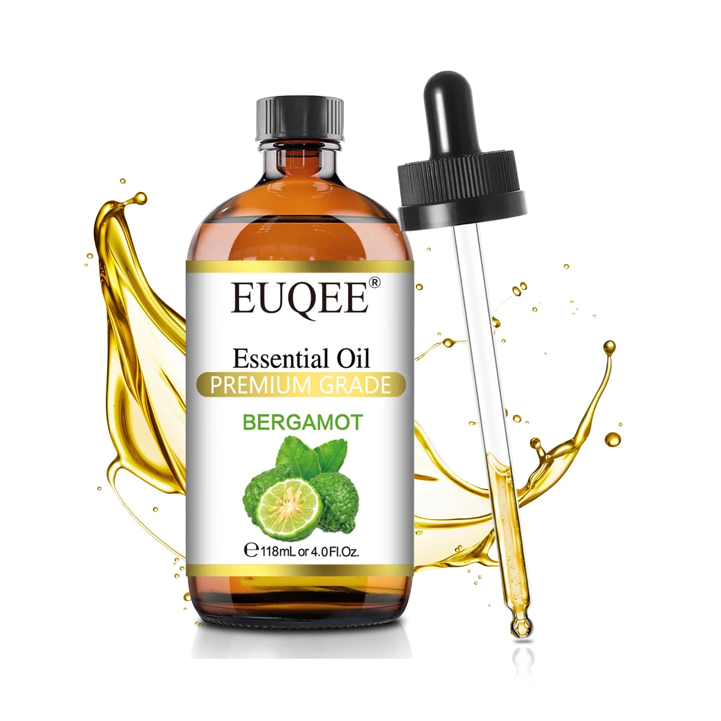 EUQEE 118ml (4 fl. oz) Pure Essential Oil-Sweet Orange Bergamot Cinnamon Lavender Tea tree Premium Aromatherapy Oil for Diffuser