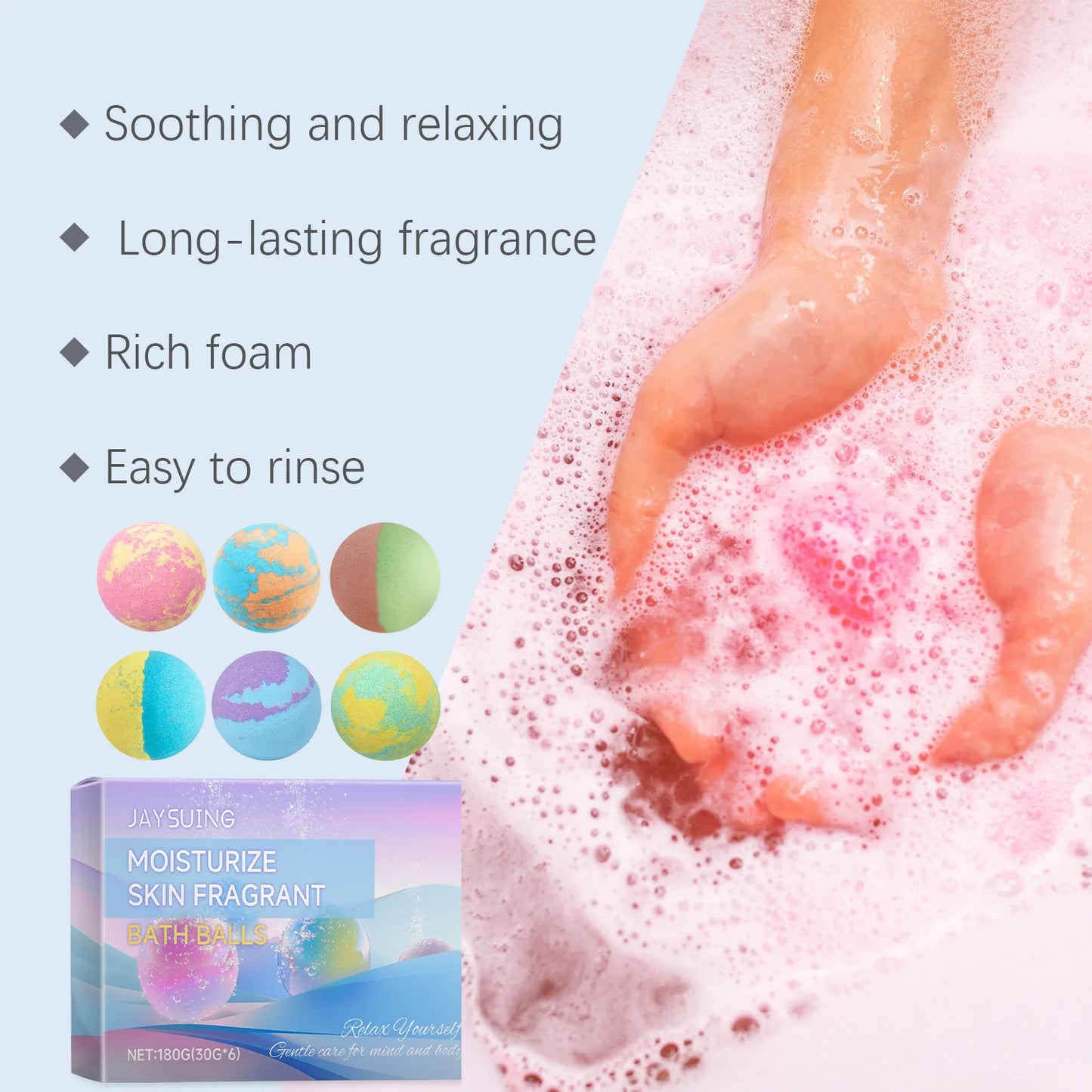 Bath Bomb Lasting Fragrance Aromatherapy Floral Scent Exfoliating Moisture Body Wash Cleansing Spa Salt Ball Bubble Bombs Shower