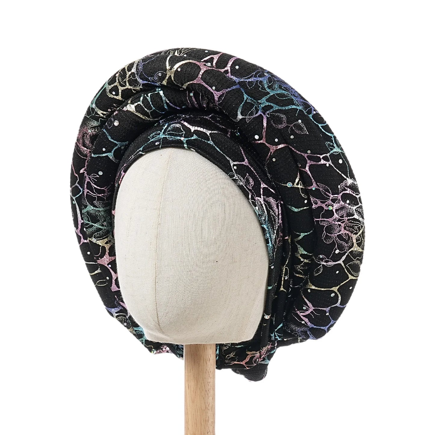 Bonnet For Women Cap Turban Folded Bud Exquisite Headscarf Casual Comfortable Fashion Versatile Warm Cross Hat Edge Wrinkle Lace