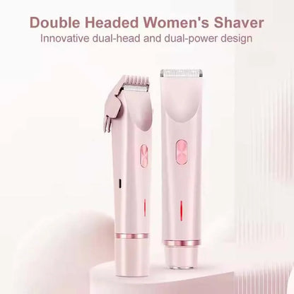 Electric Razors for Women 2in1 Bikini Trimmer Facial Mustache Shavers for Ladies Body Underarms Legs Portable Painless Epilator