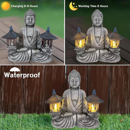 Outdoor Solar Garden Statue Light, Zen and Serene statues solar decorated garden lights, Zen statue light, For indoor and outdoo
