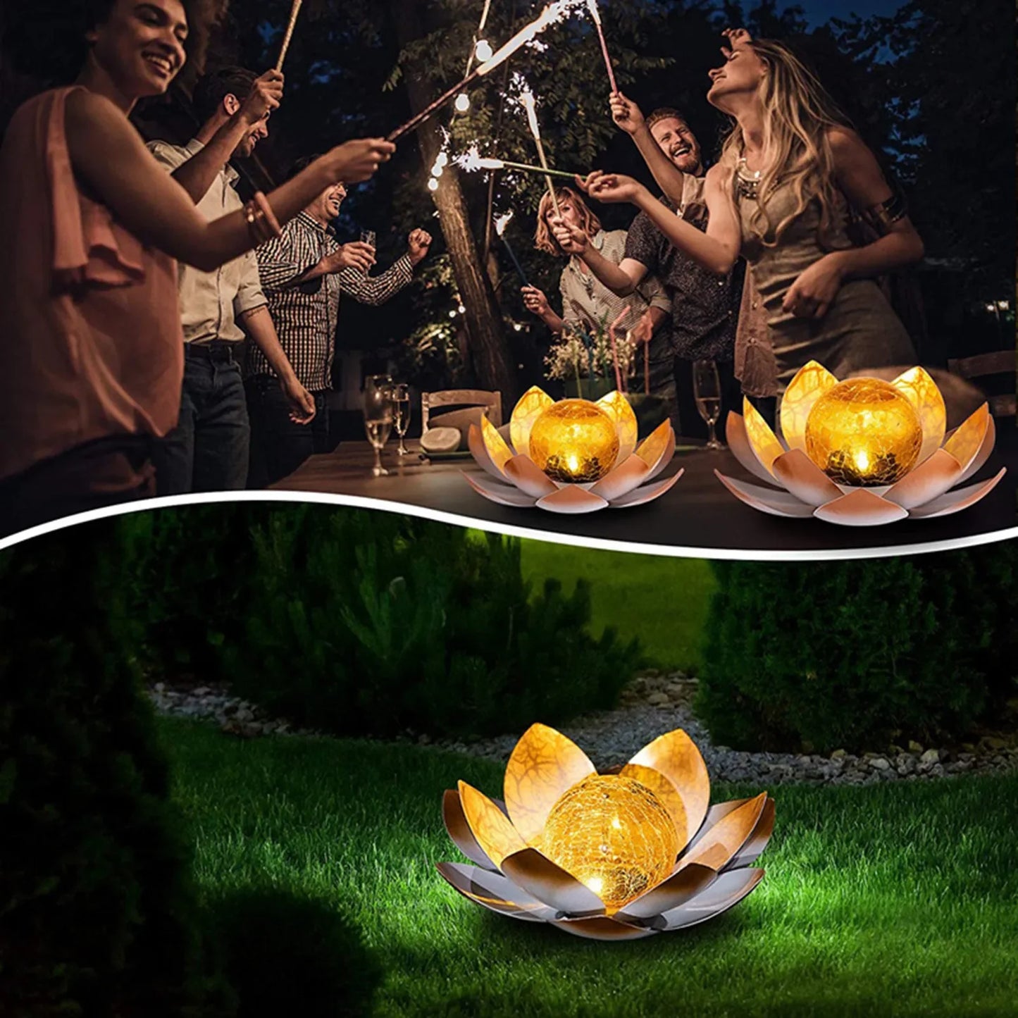 Solar Garden Lights Outdoor Waterproof LED Lotus Sunlight Yard Patio Lawn Path Driveway Decor Landscape Lights Garden Decoration