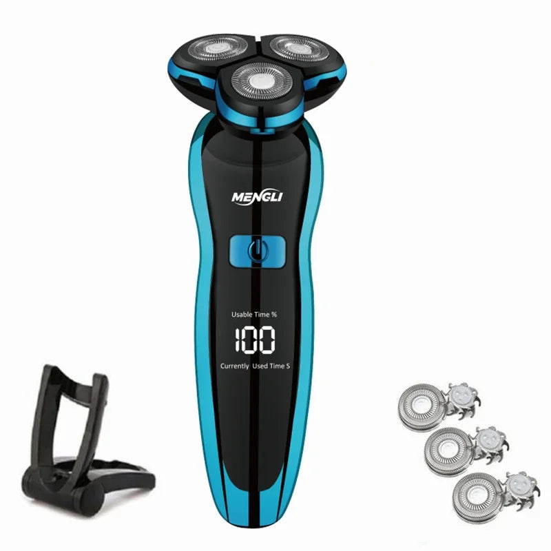 ZOZEN Electric Razor Electric Shaver Body Hair Cutting Shaving Machine for Men Clipper Rotary Beard Trimmer 100% Waterproof