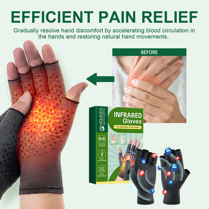 Compression Arthritis Gloves Half Finger Joint Pain Relief Rheumatoid Effective Reduce Joint Swelling Hand Wrist Support