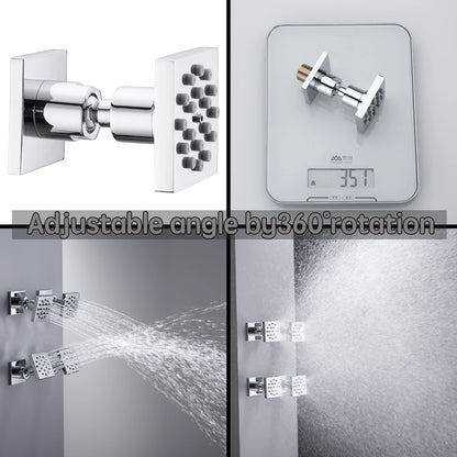 Qlonn Smart Shower Set LED Lighting Rain/Waterfall Shower Head Bathroom Faucets System Smart Digital Display Thermostatic Mixer