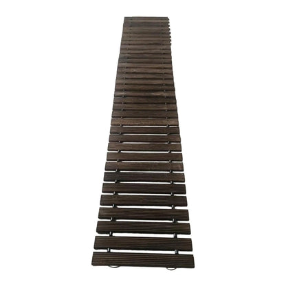 Wood Garden Pathway,Boardwalk Nonslip Outdoor Patio Straight Pathway Roll Out Decorative Wood Path for Poolside Camping Party