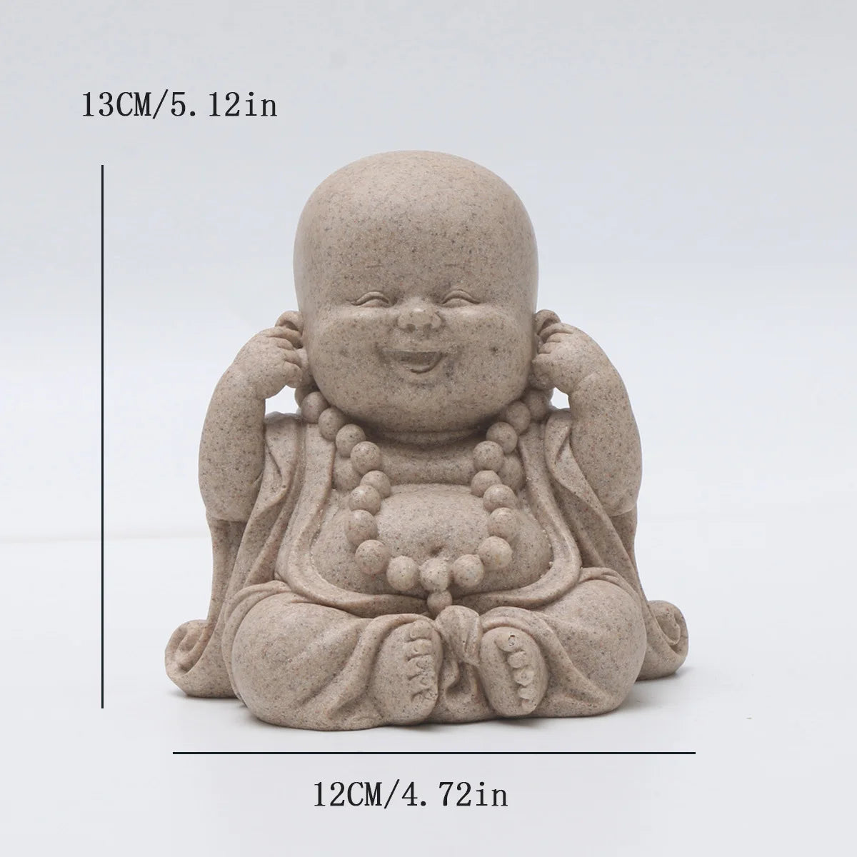 Vilead Three Wise Monks Figurines Buddhist Statue Buda Sculpture Cute Laughing Buddha Meditation Zen Ornament Feng Shui Wealth