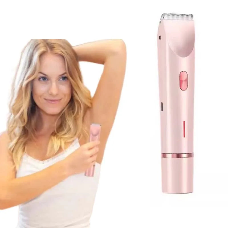 Electric Razors for Women 2in1 Bikini Trimmer Facial Mustache Shavers for Ladies Body Underarms Legs Portable Painless Epilator