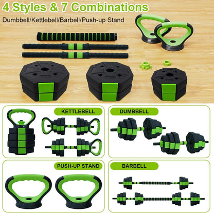 66lbs/88lbs Weight 4 in 1 Adjustable Kettlebell Set for home gym