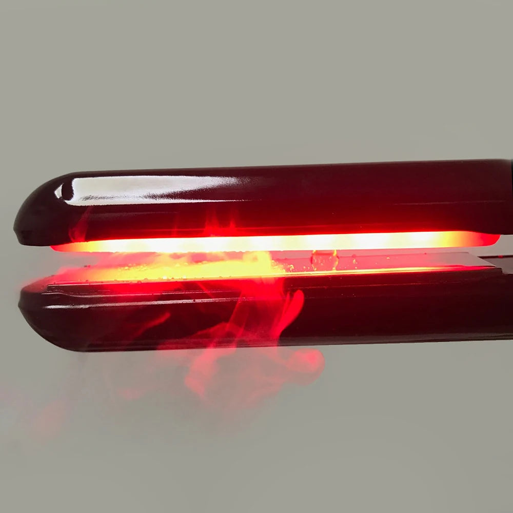 Hair Straightener Infrared and Ultrasonic Profession Cold Hair Care Iron Treatment for Frizzy Dry Recovers Damage Flat Irons