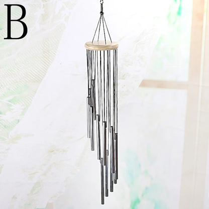 Solid Wood Wind Chimes Metal 12 Aluminum Tube Home Hanging Rotating   Wind Bells Garden, Balcony,  Craft Decoration Gift